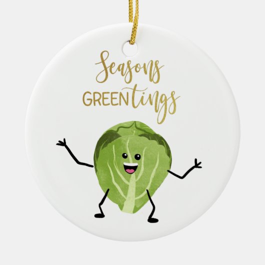 brussel spruitje grappige kerstcadeautjes groen keramisch ornament (Voorkant)