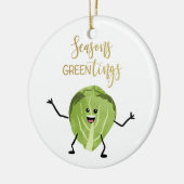 brussel spruitje grappige kerstcadeautjes groen keramisch ornament (Links)