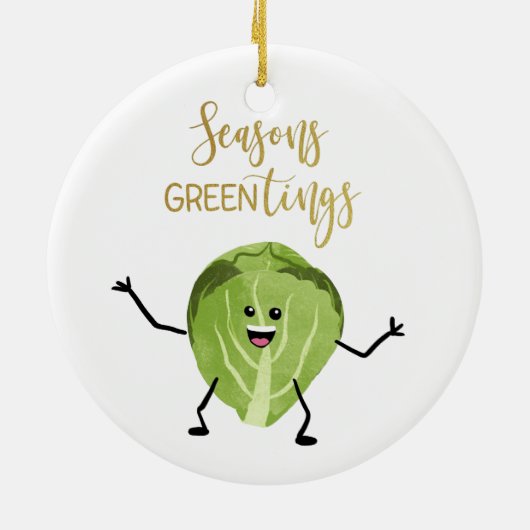brussel spruitje grappige kerstcadeautjes groen keramisch ornament (Achterkant)