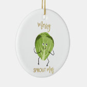 brussel spruitje grappige kerstcadeautjes groen keramisch ornament (Rechts)