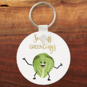 brussel spruitje grappige kerstcadeautjes groen sleutelhanger (Voorkant)