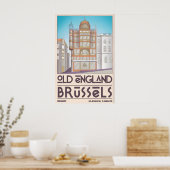 Brussel Stad Poster Gestileerd Straatbeeld (Keuken)