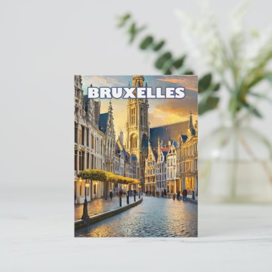 Brussel, stad van contrasten en charmes briefkaart (Staand voorkant)