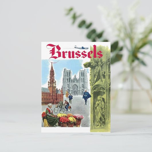 Brussel, stadscentrum, België. Vintreis Briefkaart (Staand voorkant)