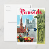 Brussel, stadscentrum, België. Vintreis Briefkaart (Voorkant / Achterkant)