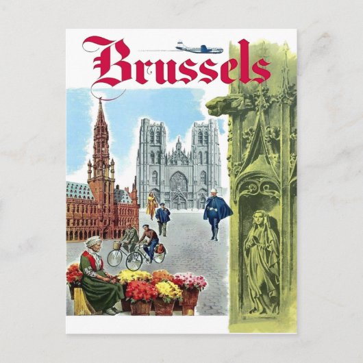 Brussel, stadscentrum, België. Vintreis Briefkaart (Voorkant)