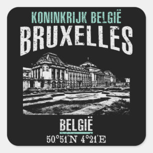 Brussel Vierkante Sticker