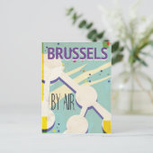 Brussel vintage vakantieposter briefkaart (Staand voorkant)