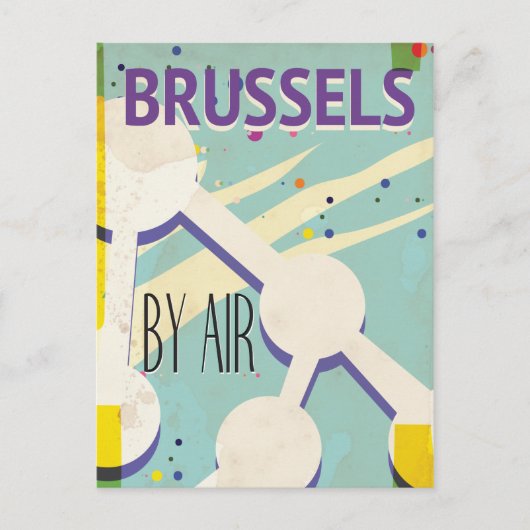 Brussel vintage vakantieposter briefkaart (Voorkant)