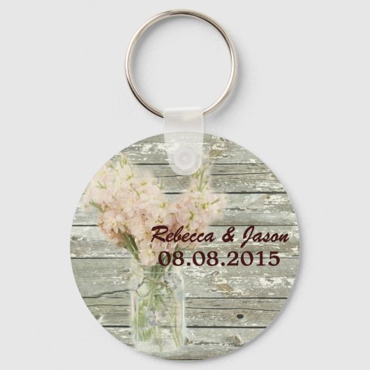 brusselland floral mason jar bruiloft bedankt sleutelhanger (Voorkant)