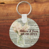 brusselland floral mason jar bruiloft bedankt sleutelhanger (Voorkant)