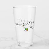 Brussels Airport in Heart Glas (Achterkant)