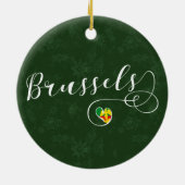Brussels Airport in Heart Keramisch Ornament (Achterkant)