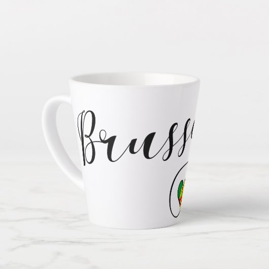 Brussels Airport in Heart Latte Mok (Linkerhoek)