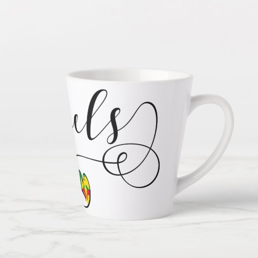 Brussels Airport in Heart Latte Mok (Rechts)