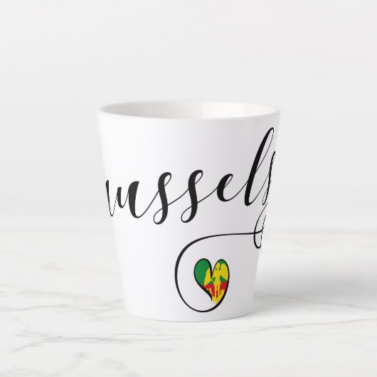 Brussels Airport in Heart Latte Mok (Voorkant)