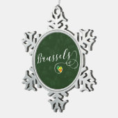 Brussels Airport in Heart Tin Sneeuwvlok Ornament (Rechts)