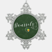 Brussels Airport in Heart Tin Sneeuwvlok Ornament (Voorkant)