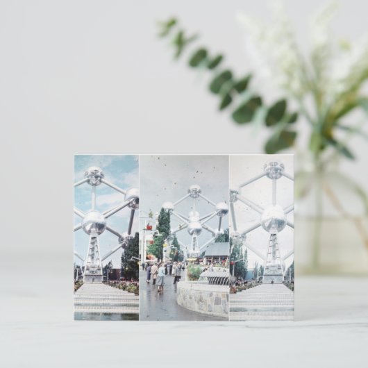 Brussels Atomium Photo Collage Briefkaart (Staand voorkant)