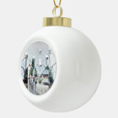 Brussels Atomium Photo Collage Keramische Bal Ornament (Rechts)