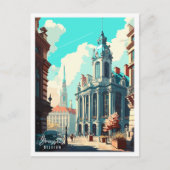 Brussels België vintage reisillustratie Briefkaart (Voorkant)