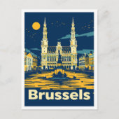 Brussels België Vintage Travel Illustration Briefkaart (Voorkant)