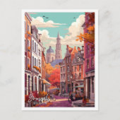 Brussels Belgium Art vintage reisillustratie Briefkaart (Voorkant)