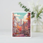 Brussels Belgium Art vintage reisillustratie Briefkaart (Staand voorkant)