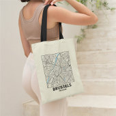 Brussels, Belgium City Map Tote Bag