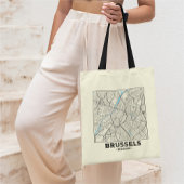 Brussels, Belgium City Map Tote Bag
