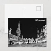 Brussels Belgium Grand Place at Night Travel Briefkaart (Voorkant / Achterkant)