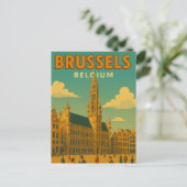 Brussels, Belgium Historic Gothic Travel Briefkaart (Staand voorkant)
