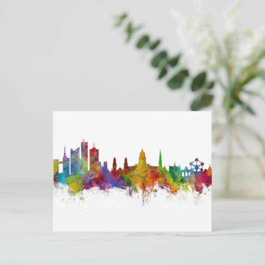 Brussels Belgium Skyline Briefkaart (Staand voorkant)