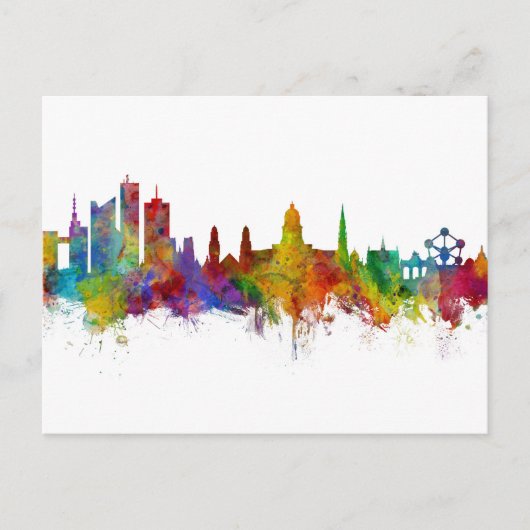 Brussels Belgium Skyline Briefkaart (Voorkant)