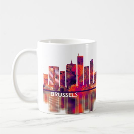 Brussels Belgium Skyline Koffiemok (Links)