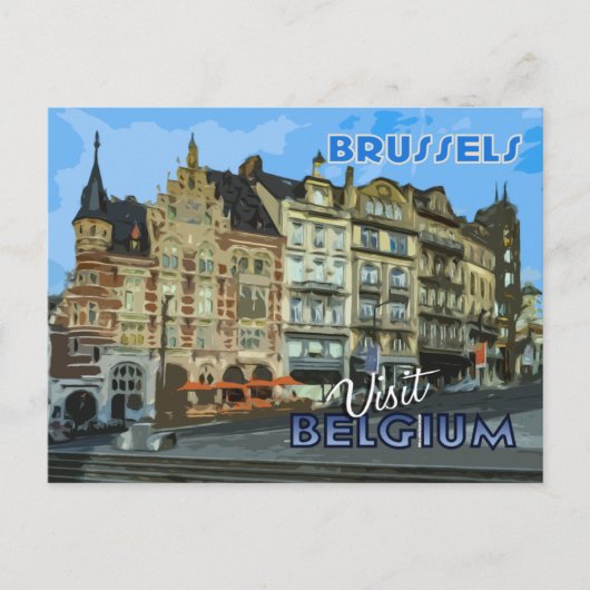 Brussels briefkaart van serie Bezoek... (Voorkant)