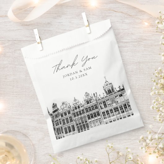 Brussels bruiloft gepersonaliseerde foto bedankzakje (Geknipt)