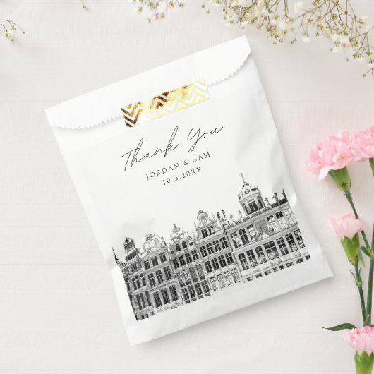 Brussels bruiloft gepersonaliseerde foto bedankzakje (Gezegeld)