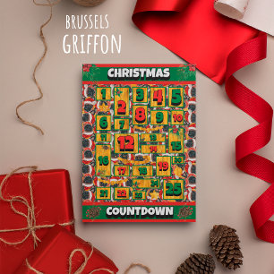 Brussels Dog Countdown Kerst Adventskalender Feestdagenkaart