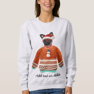 Brussels Dog Lelijke Kerst Dog Moeder Sweatshirt