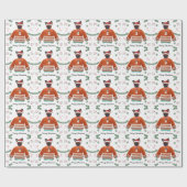 Brussels Dog Wearing kerstSweater Festive Cadeaupapier (Vlak)