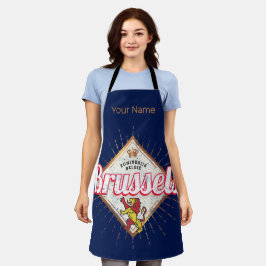 Brussels Europe Capital Belgium Retro Lion  Schort