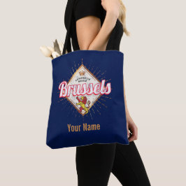 Brussels Europe Capital Belgium Retro Lion  Tote Bag