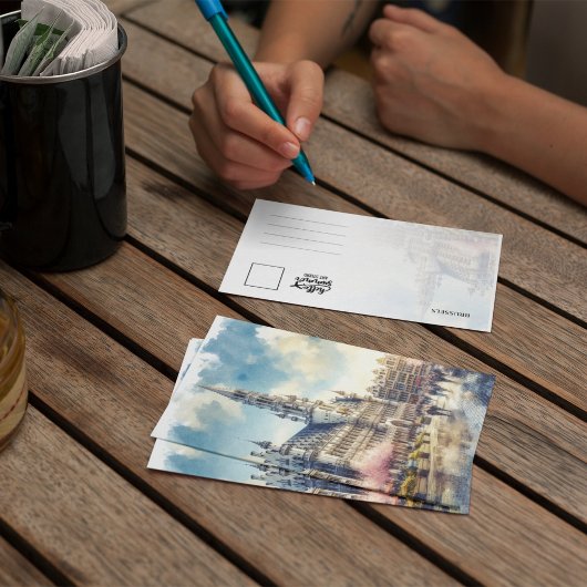 Brussels Grand Palace België Waterverf Briefkaart