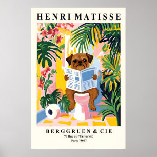 Brussels Griffon Badkamer Matisse Stijl Hond op Poster