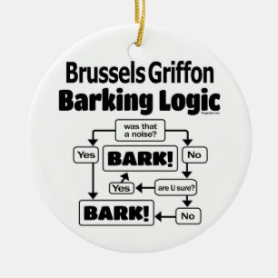 Brussels Griffon Barking Logic Keramisch Ornament