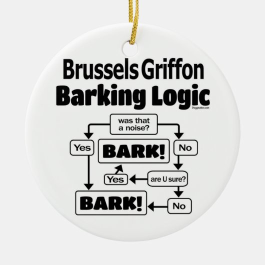 Brussels Griffon Barking Logic Keramisch Ornament (Voorkant)
