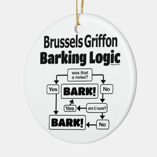 Brussels Griffon Barking Logic Keramisch Ornament (Links)