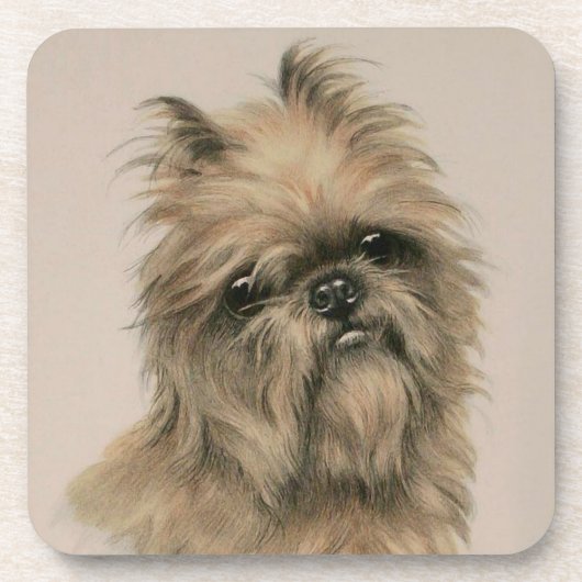 Brussels Griffon Bier Onderzetter (Voorkant)
