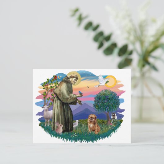 Brussels Griffon (bruin/rood) Briefkaart (Staand voorkant)